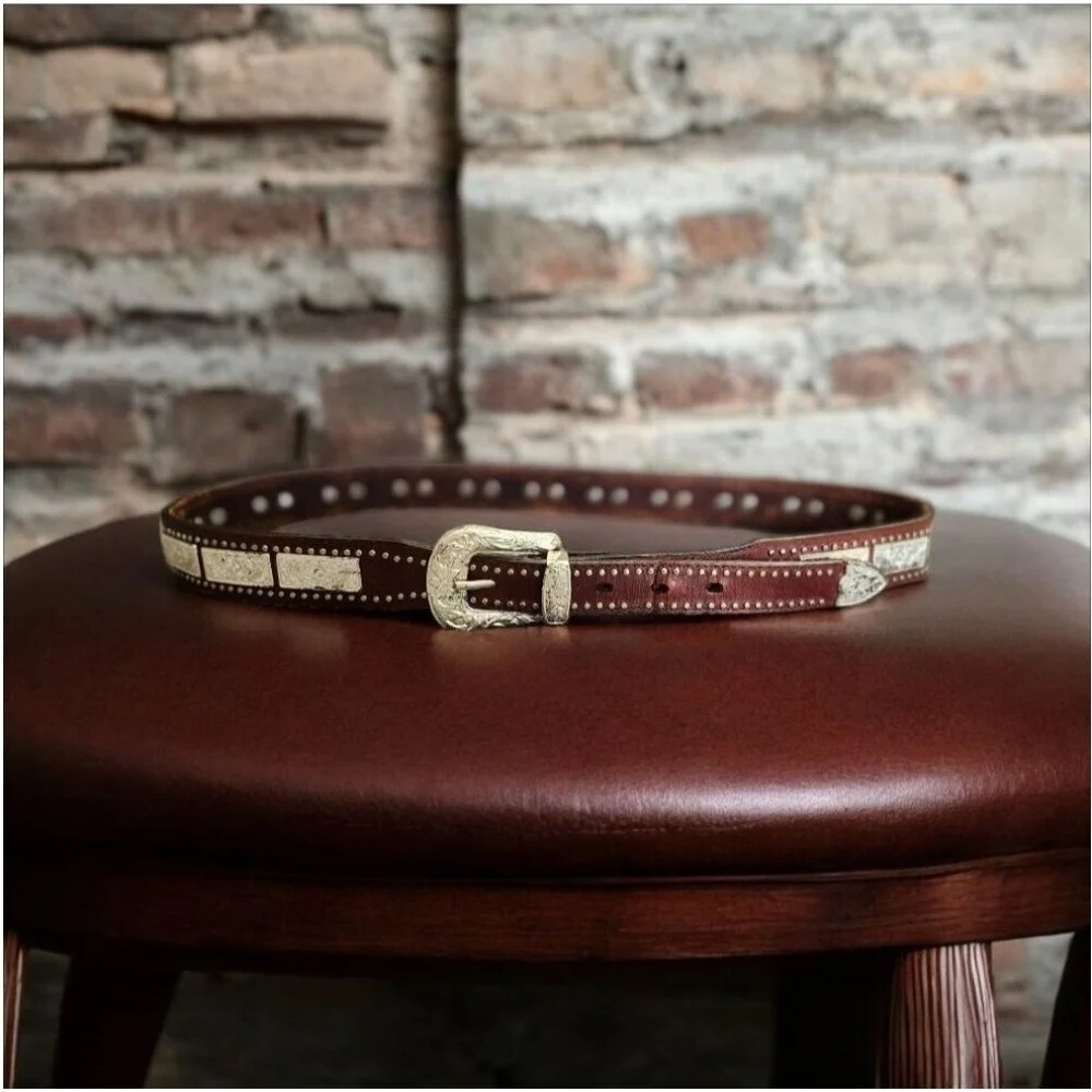 Western Belt Leather Brown Men's Nocona Size 40